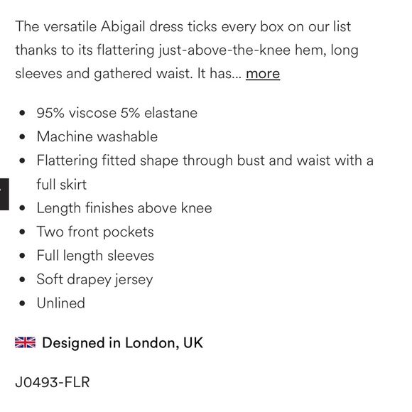 BODEN Abigail Jersey Dress 12L NWT - Picture 2 of 6